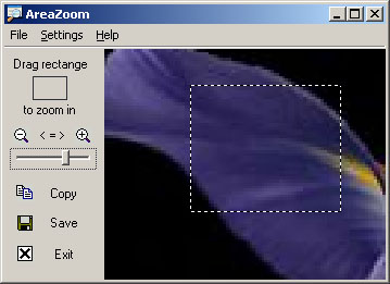 Zoom in, capture, magnify and save screen area on your hard drive