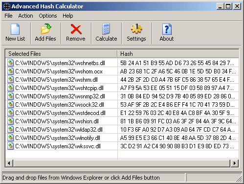 Feature full hash calculator, supports crc32, GOST, MD2, MD4, MD5, SHA1 and SHA2