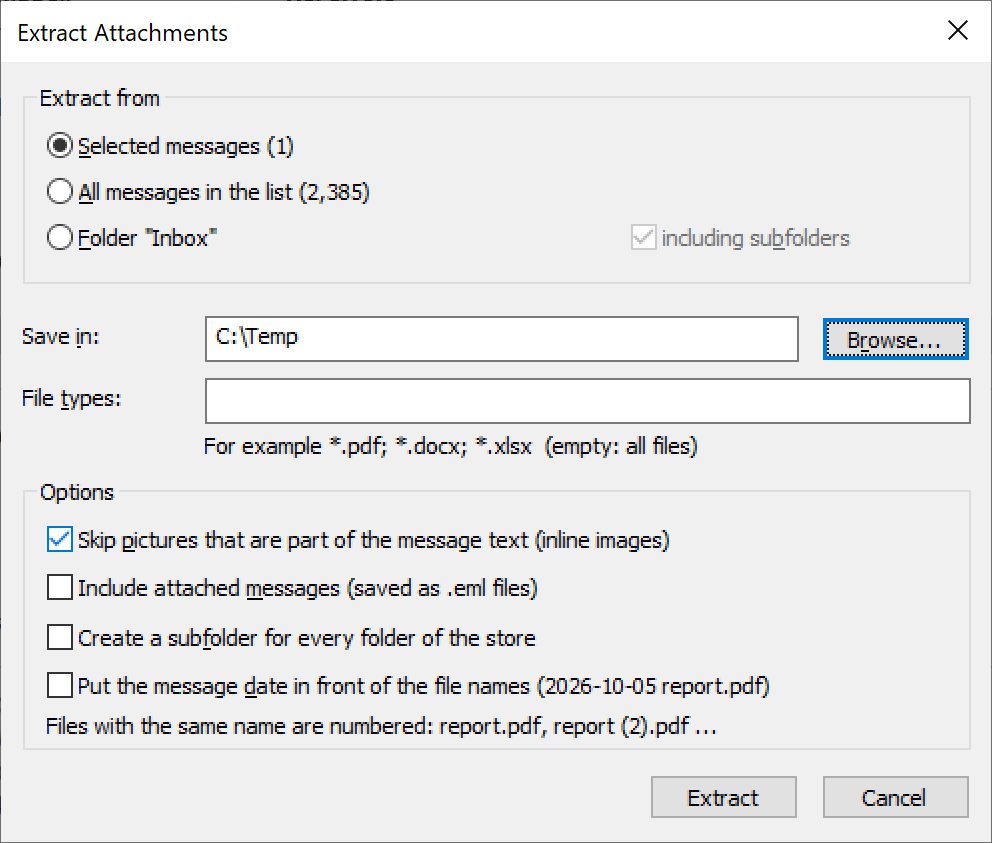 Extract attachments from MBOX files
