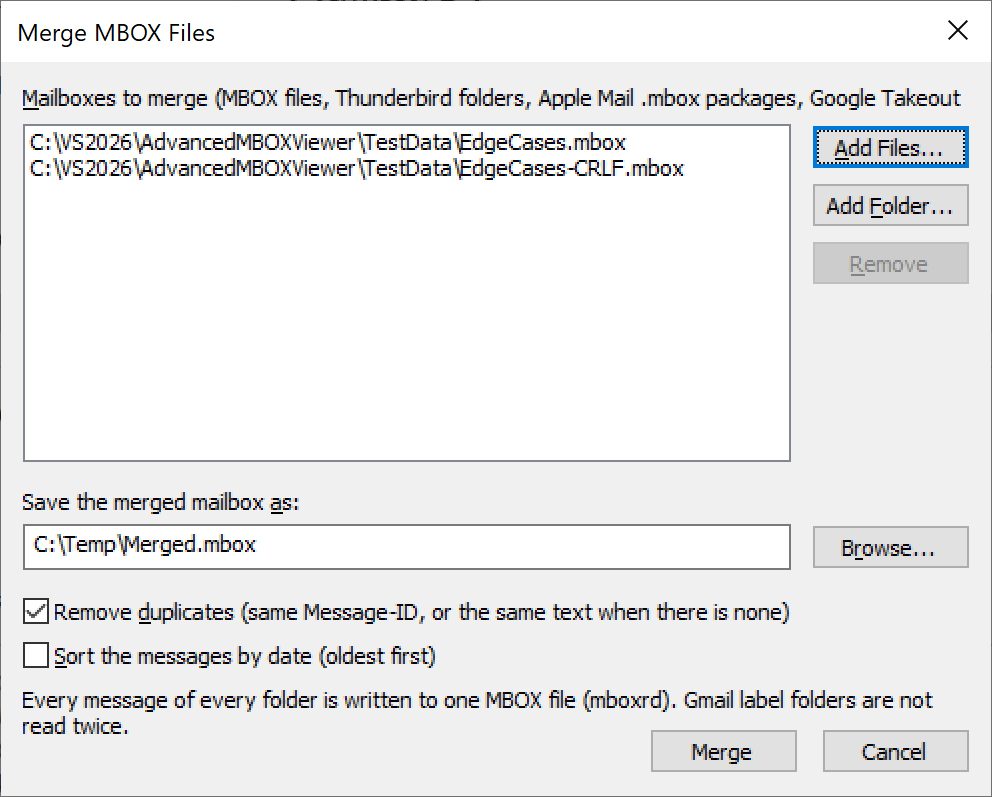 Merge MBOX files and remove duplicates
