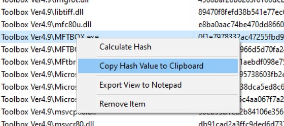 Advanced Hash Calculator context menu