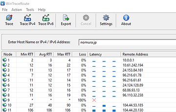 WinTraceRoute screenshot